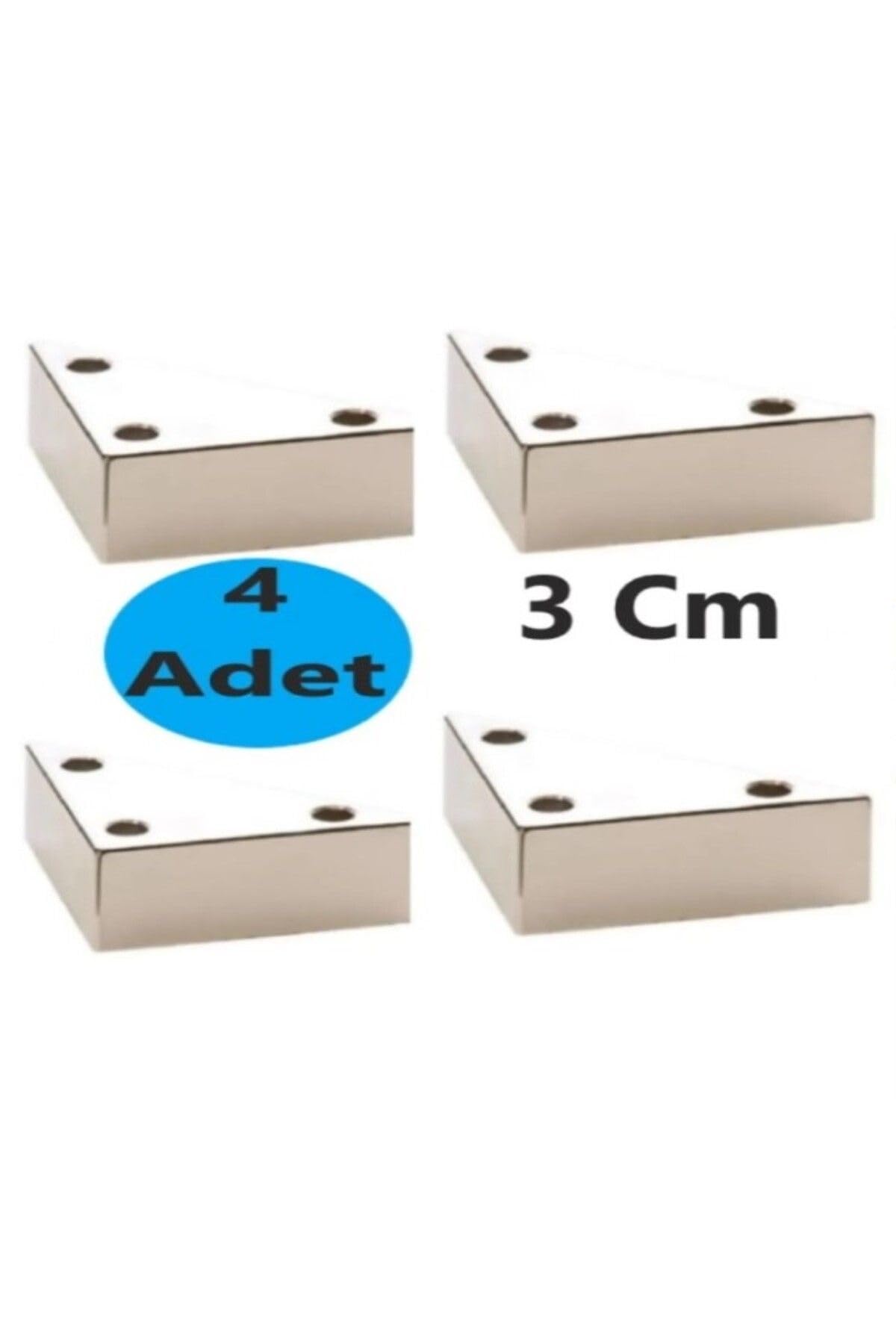 solon 4 Adet Üçgen, Masa, Dolap Piramit Mobilya Ayağı 3 Cm Beyaz