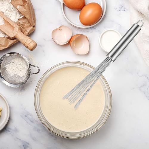 Orret Home Paslanmaz Çelik Boncuk Çırpıcı – Ergonomik Tasarım, Dayanıklı ve Pratik Mutfak Çırpma Teli, Yumurta, Süt, Krema, Sos, Hamur Karıştırıcı, Profesyonel ve Ev Kullanımı İçin (30 Cm)