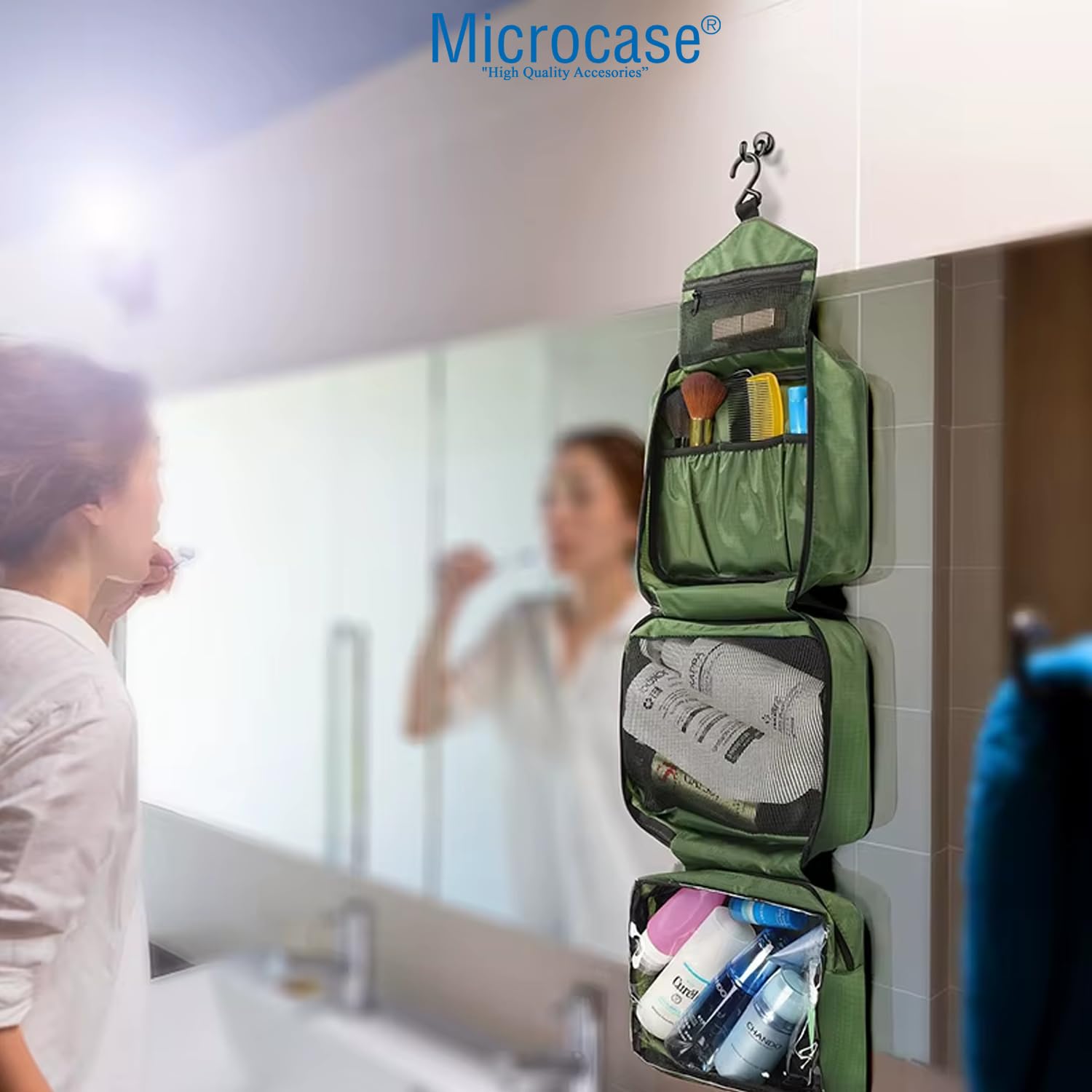 Microcase Seyahat ve Günlük Kullanım İçin Pratik Asılabilir Çok Bölmeli Organizer Çanta - AL5112