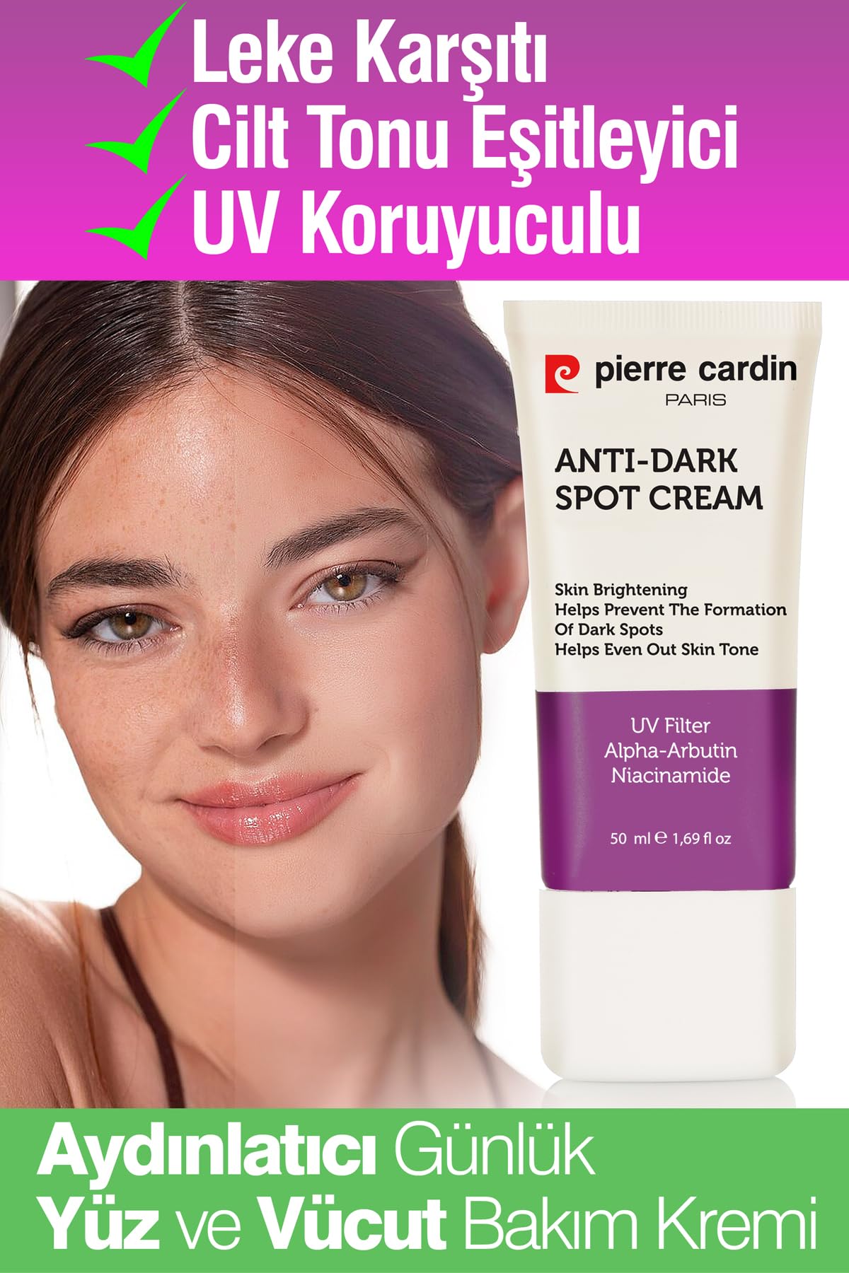 Pierre Cardin Leke Karşıtı Ve Cilt Tonu Eşitleyici, Uv Koruyuculu, Aydınlatıcı Günlük Bakım Kremi Yü