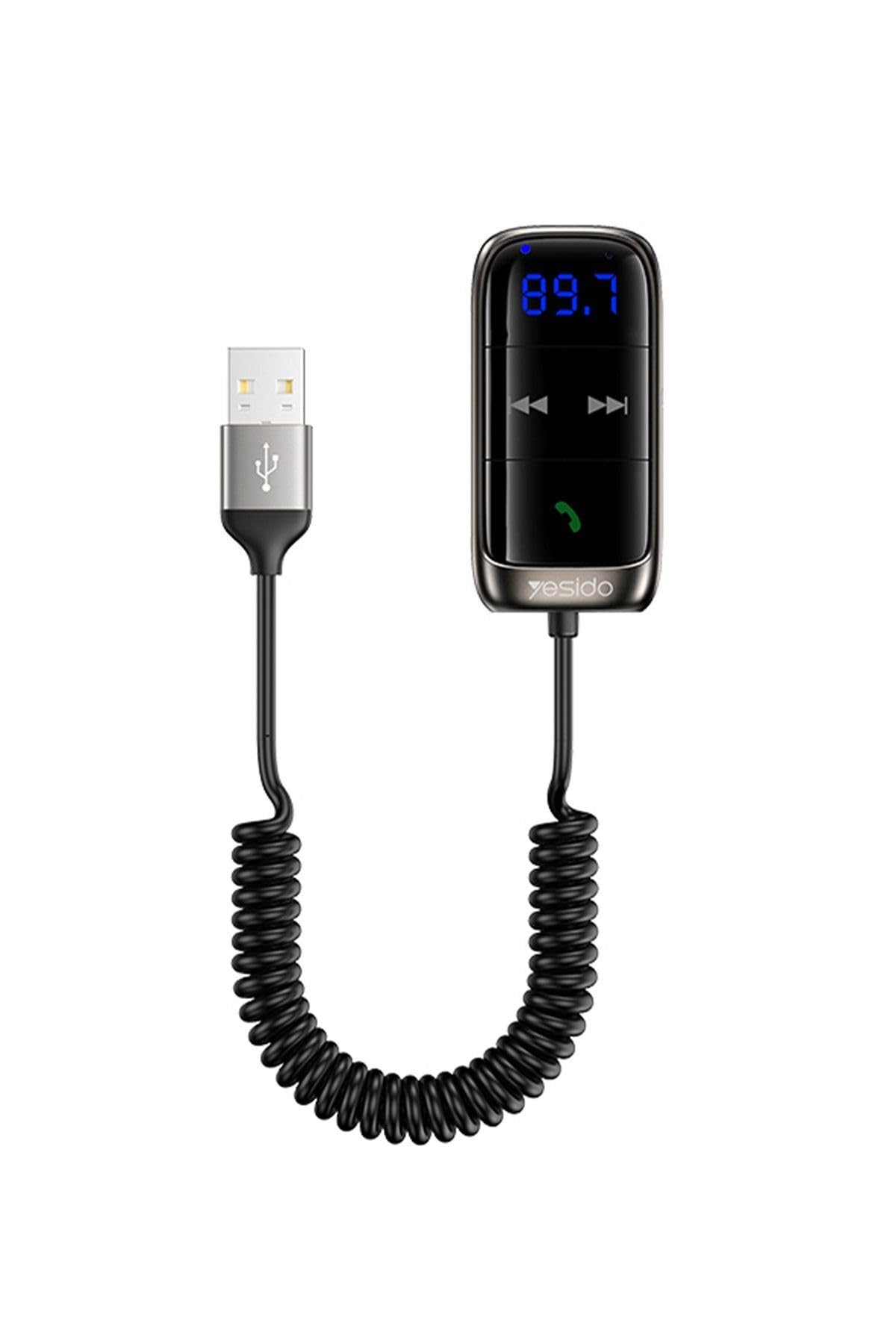 YAU32 Bluetooth Aux Araç Kiti Fm Transmitter Usb Kablo Çıkış Oto Müzik Çalar Kiti 2Cihaz Bağlantılı
