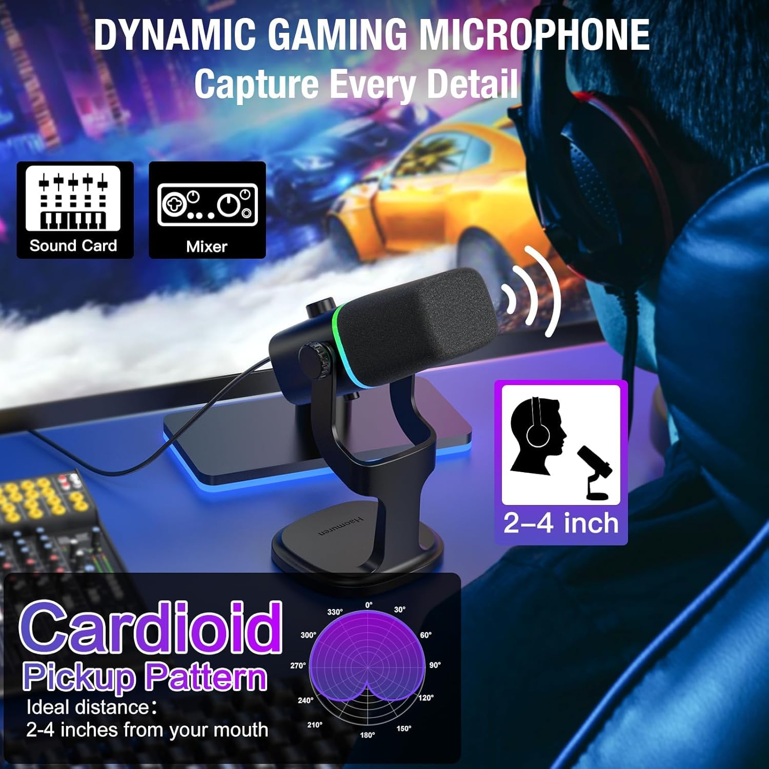 Coverzone Profesyonel Stüdyo Mikrofon Kayıt Condenser Masaüstü Canlı Yayın Mikrofonu PC USB C, Oyun, Podcast, Kayıt, Yayın, ASMR Sessiz/Eko, Telefon Adaptörü, Mac, Winows ile Uyumlu KD8 - Siyah