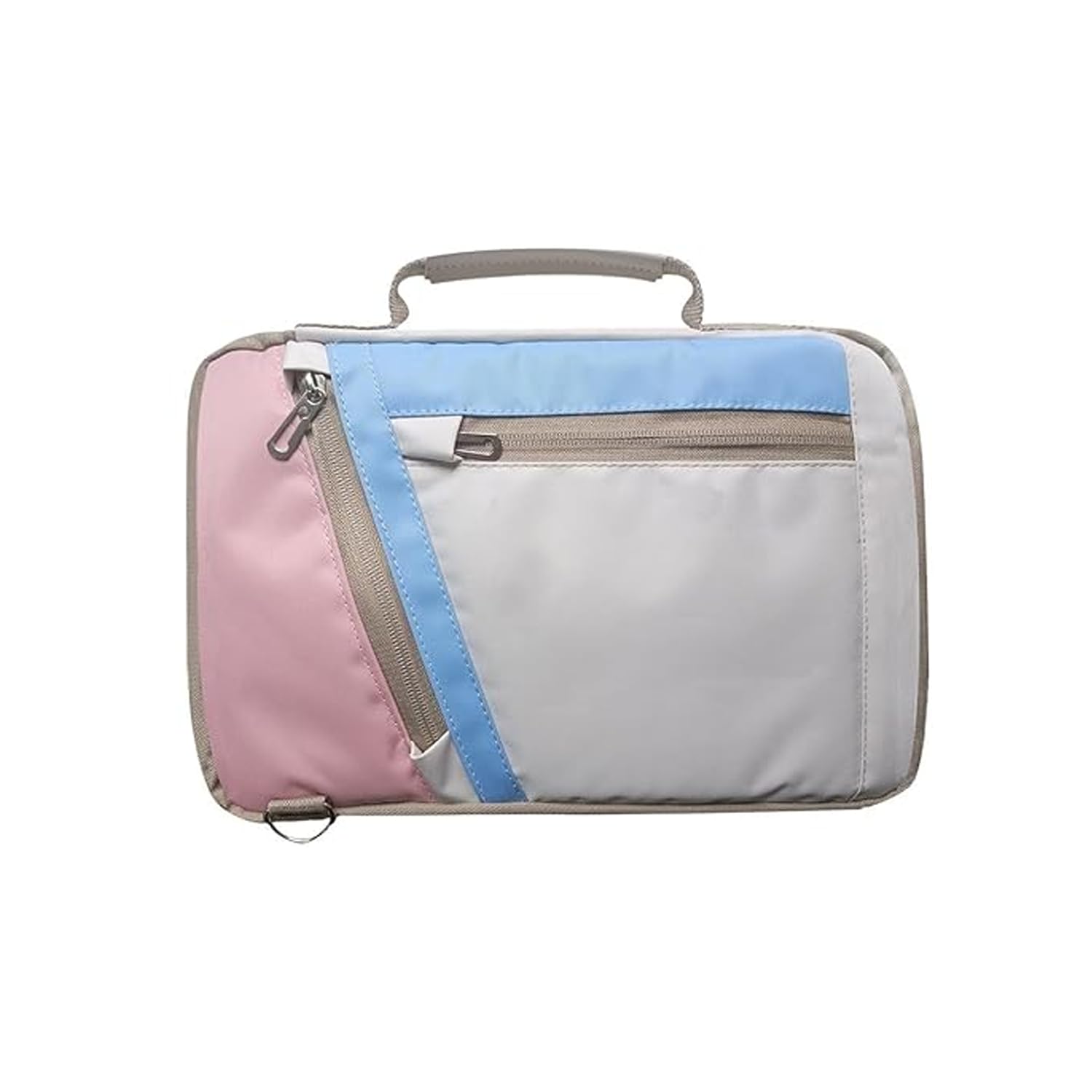 Microcase Lenovo Tab Plus TB351FU Tablet için Omuz Askılı El Tutacaklı Universal Sleeve Taşıma Çantası AL4346 Pembe Mavi Krem