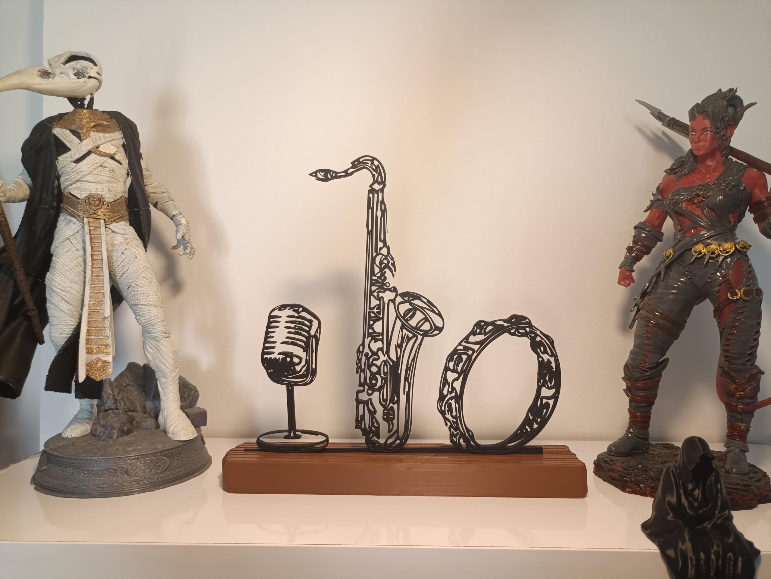 Dekoratif 3D Baskı Müzik Temalı Siluet - Jazz & Sanat Severler İçin Şık Aksesuar