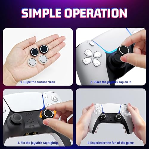 Analog Stick Cap Koruyucu Başlık, Silikon Thumb Grip | Thumb Stick Silikon Caps Grip Koruması Aksesuar Seti PS5 / PS4 / PS3 / Xbox Series S/X Switch Controller Kol için (4 adet) (Siyah - Lacivert)