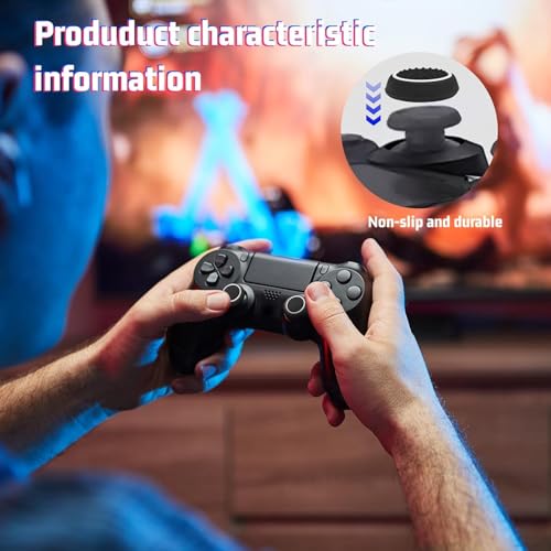 Analog Stick Cap Koruyucu Başlık, Silikon Thumb Grip | Thumb Stick Silikon Caps Grip Koruması Aksesuar Seti PS5 / PS4 / PS3 / Xbox Series S/X Switch Controller Kol için (4 adet) (Siyah - Lacivert)