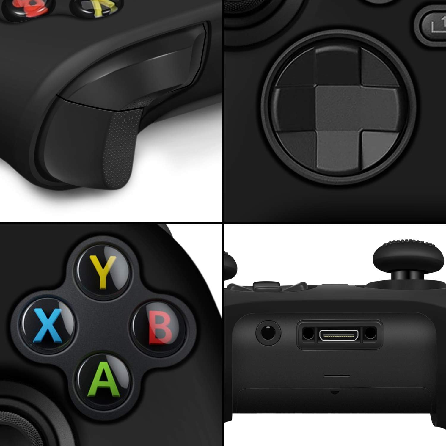 Xbox Series S/X Controller için Silikon Kılıf | Controller için Kılıf Kaymaz Koruyucu (Siyah)