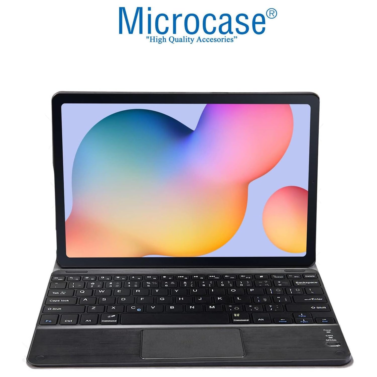 Microcase Samsung Galaxy Tab S10 Ultra Tablet için Bluetooth Touchpad Klavye + Standlı Kılıf - BKK18