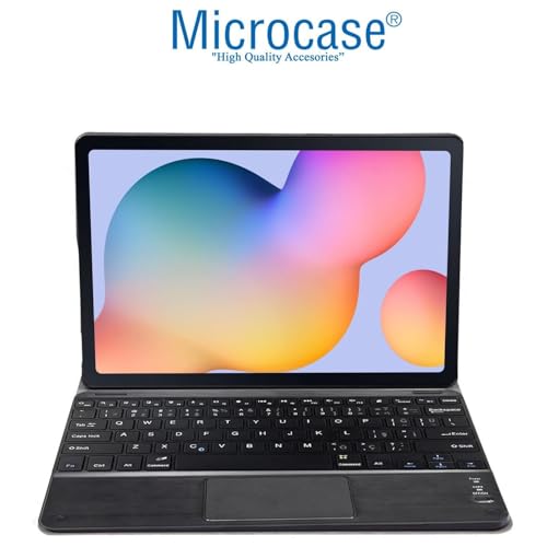 Microcase Samsung Galaxy Tab S10 Ultra Tablet için Bluetooth Touchpad Klavye + Standlı Kılıf - BKK18