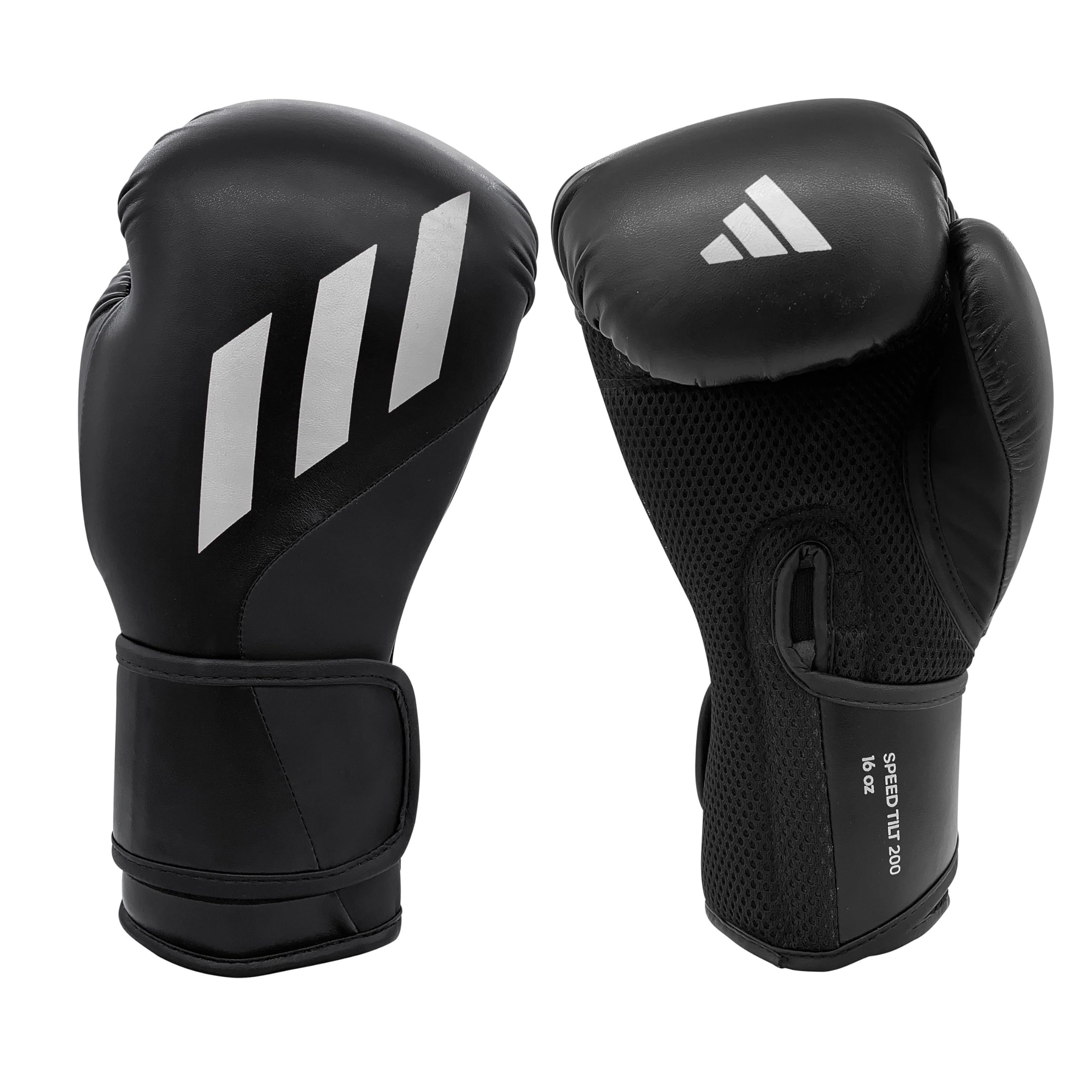 adidas Tilt 200 Boks Eldiveni 14 oz - PU Deriden Yapılmıştır, Güvenli Uyum için Elastik Kayışlı, Antrenman, Antrenman ve Boks Torbası Egzersizleri için Bilek Desteği Sağlar, Erkekler ve Kadınlar için
