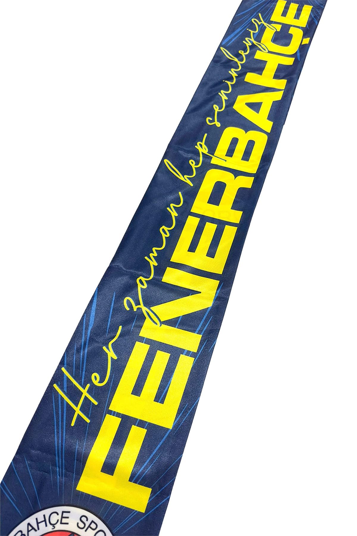 Fenerbahçe Orijinal Lisanslı Fenerbahçe Saten Şal Atkı (Koyu Lacivert - Sarı)