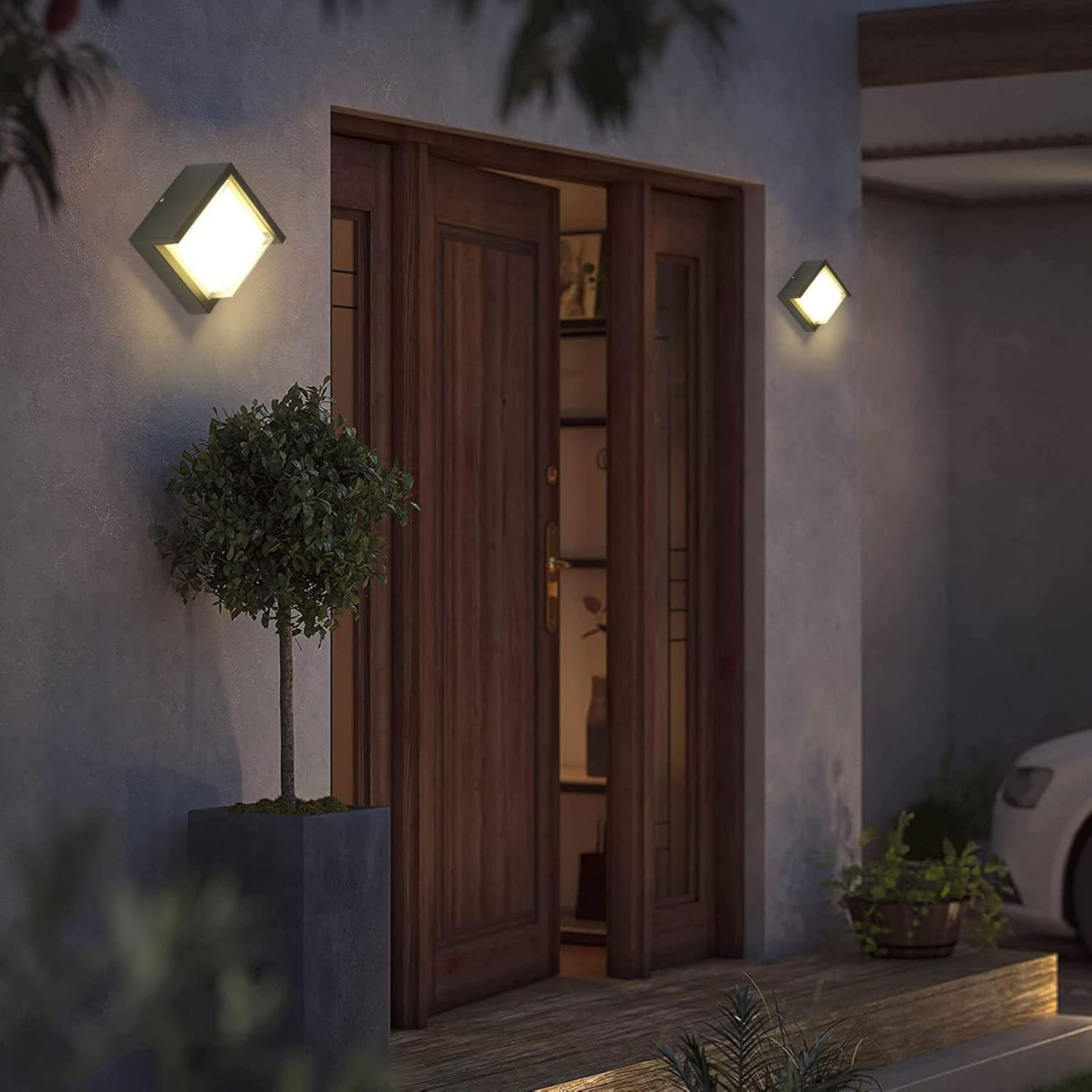 Ucuz Geldi Modern LED Duvar Aplik, 15W, 1500 Lümen, 3200k, Gün Işığı, IP44, Siyah, Modern Tasarım Led Aplik İç ve Dış Mekan Duvar Lambası Cata Dominik Gün Işığı Bahçe Duvar Apliği