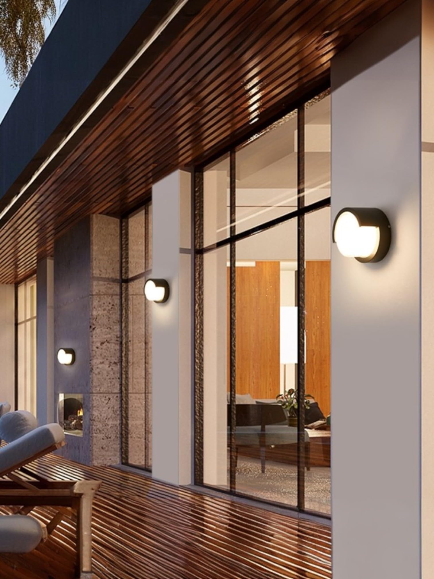 Ucuz Geldi 15w Modern Tasarım Led Aplik İç ve Dış Mekan Duvar Lambası Cata Dominik 3200k Gün Işığı Bahçe Duvar Apliği (Yuvarlak)