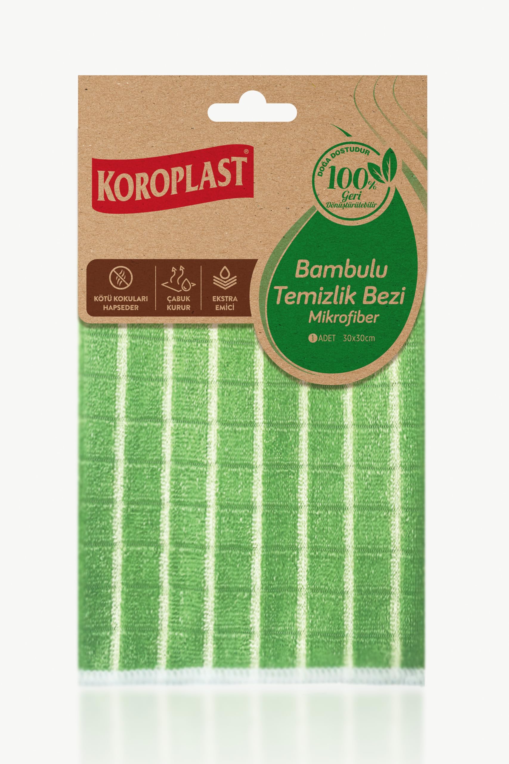 Koroplast Mikrofiber Bambu Temizlik Bezi Tekli, Hızlı Kurulama & Ekstra Sıvı Emici, Uzun Ömürlü Temizlik Bezi, Mutfak, Banyo, Ayna, Tezgâh, Mobilya, Elektronik Ekran, Beyaz Eşya, Televizyon, Araba