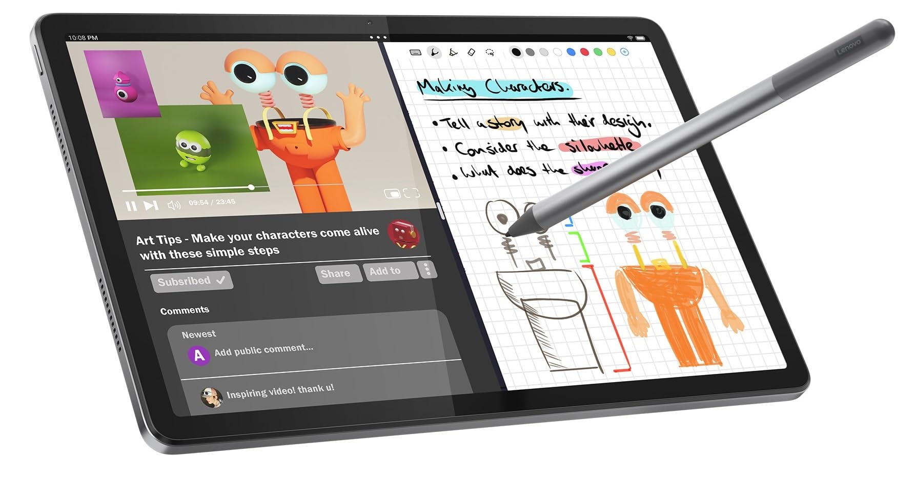 Lenovo Tab K11 TB330FU 4gb 128GB Depolama 11" Wuxga (1920X1200) IPS IP52 Android Tablet - ZADC0100TR + Lenovo Kalem