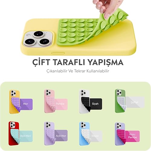 Babilden Telefon Arkasına Yapışan Silikon Vantuzlu Telefon Tutucu, Telefon Kılıfı Tutucu, Tüm Cep Telefonu Modellerine Uygun, Araç Telefon Tutucu, Ahtapot, Vakumlu Telefon Tutucu (Yeşil)