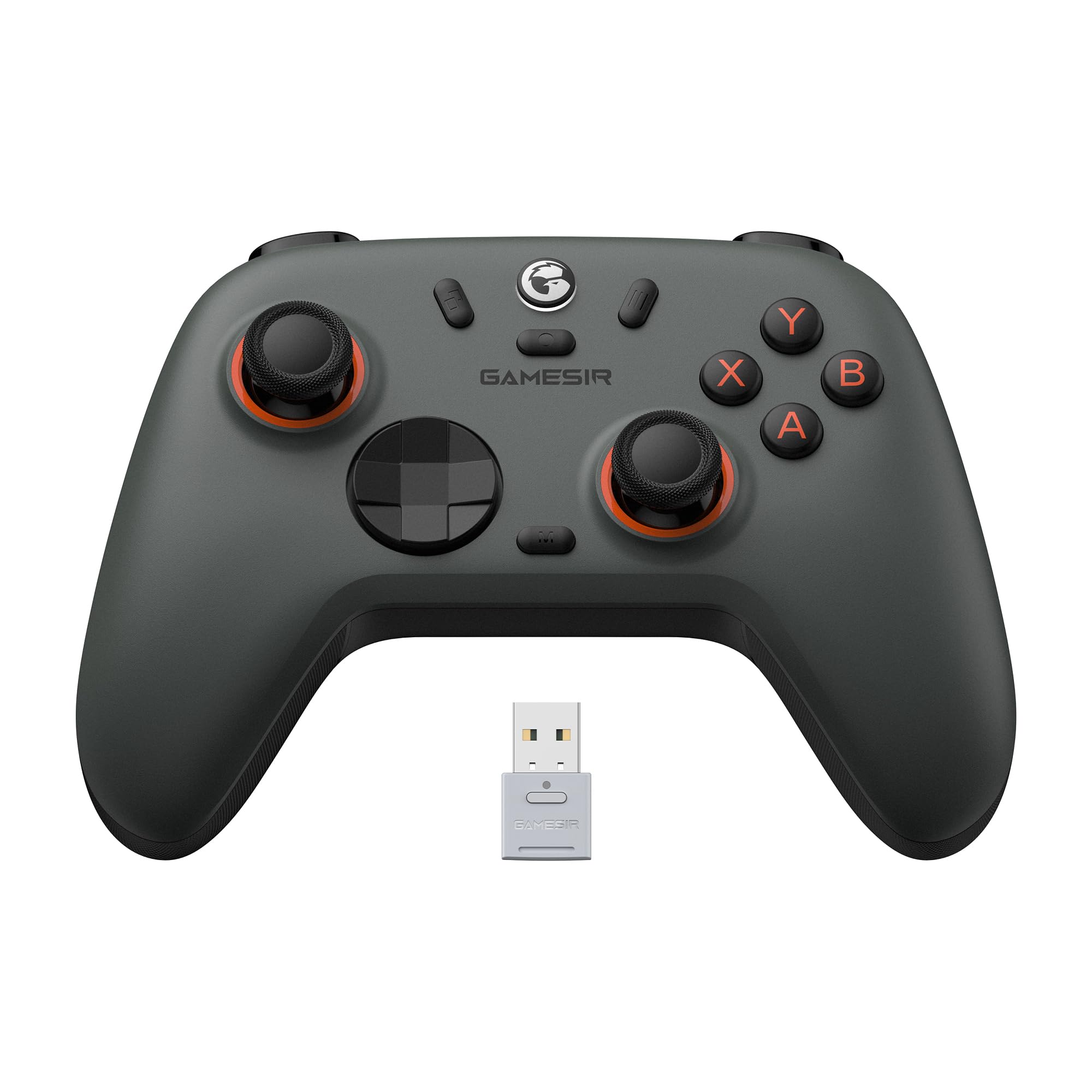 GameSir Nova 2 Lite kablosuz kontrol cihazı, Hall efektli Joysticks & Triggers, 2.4G & Wired 1000 Hz polling rate, makro back butonları, PC GamePad PC/Switch/Steam/iOS/Android ile uyumlu (gri)
