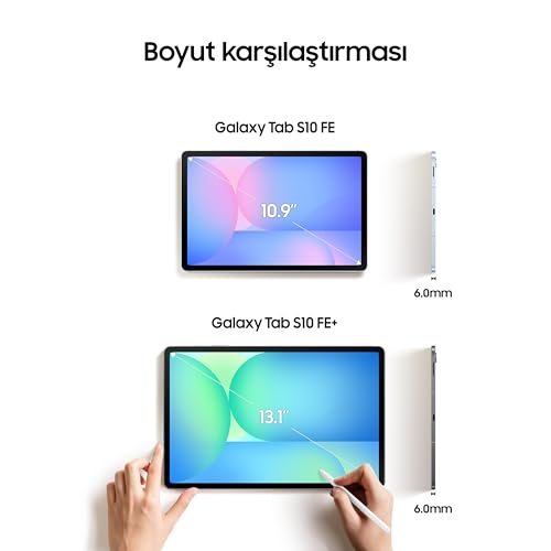 Samsung Galaxy Tab S10 FE+, Wi-Fi Android Tablet, 8GB RAM, 128GB Depolama, 13.1 İnç, 90Hz Ekran, S P