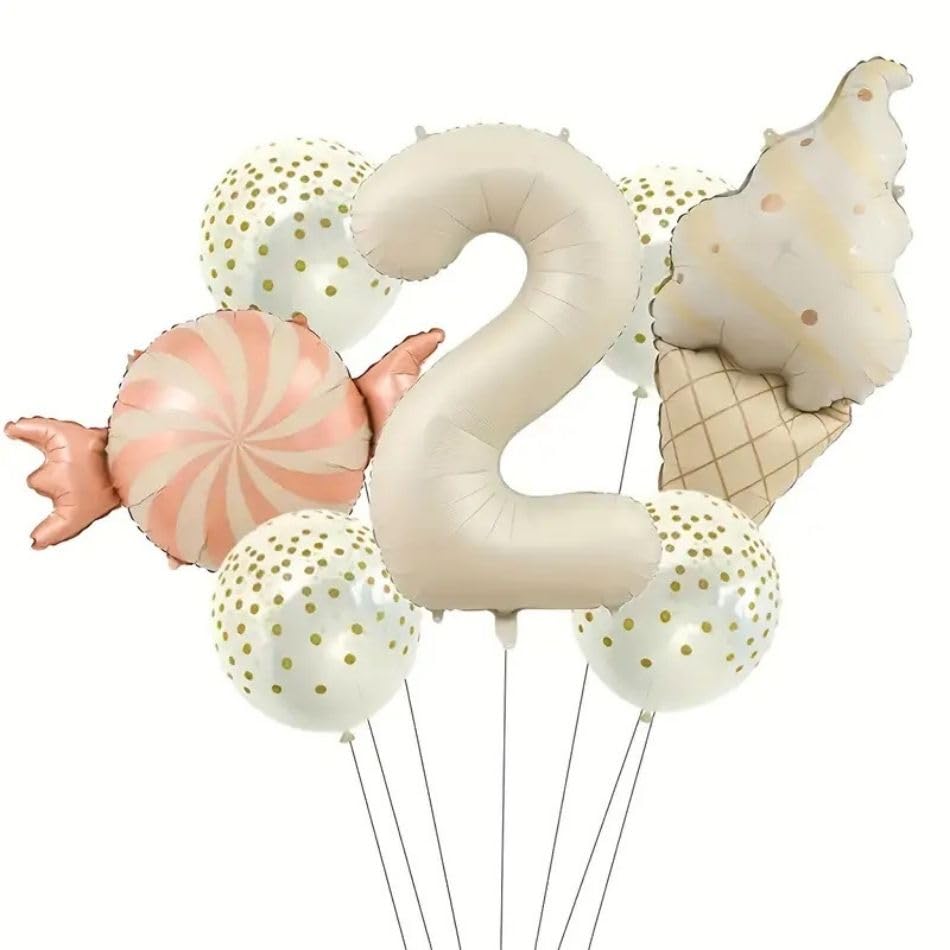 Retro Dondurma Şeker 2 Yaş Folyo Balon Set