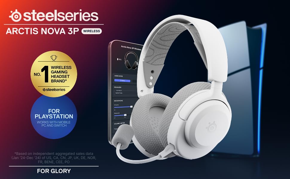 SteelSeries Arctis Nova 3P Wireless Beyaz Gaming Kulaklık - Mobil Uygulama ile Kontrol - 40 Saat Pil