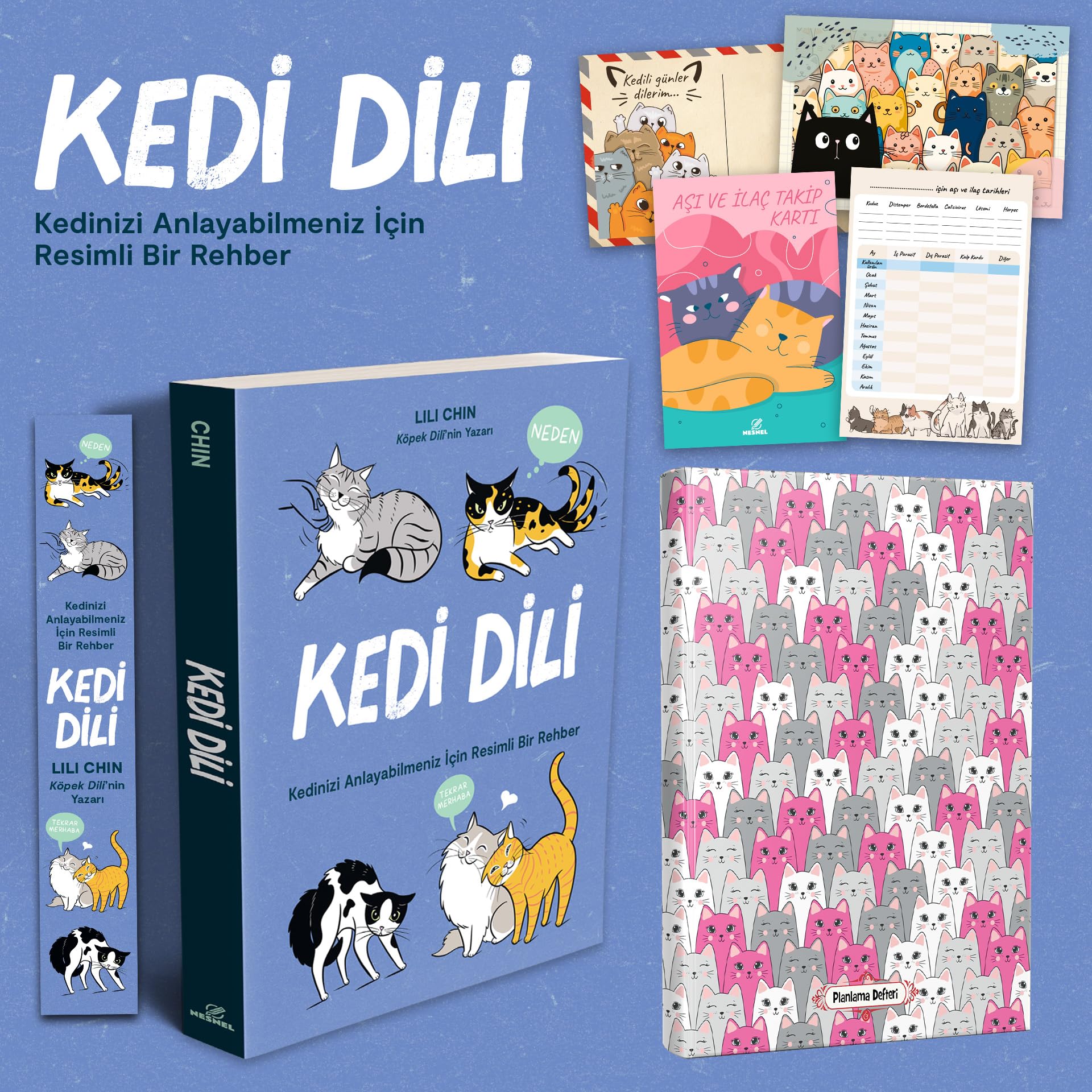 Kedi Dili - Kedinizi Anlayabilmeniz için Resimli Bir Rehber - Lili Chin - Kartpostal - Ayraç - Aş