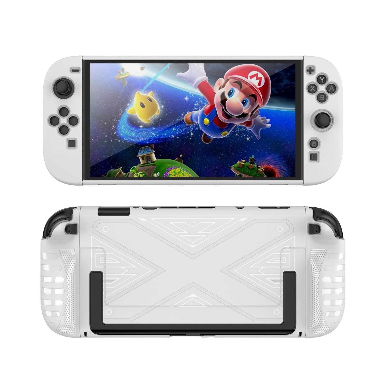 QJONSIU Nintendo Switch 2 için Kılıf, Kickstand ile Yumuşak TPU Kılıf, Nintendo Switch 2 için Çizilmez Koruyucu Case-Beyaz