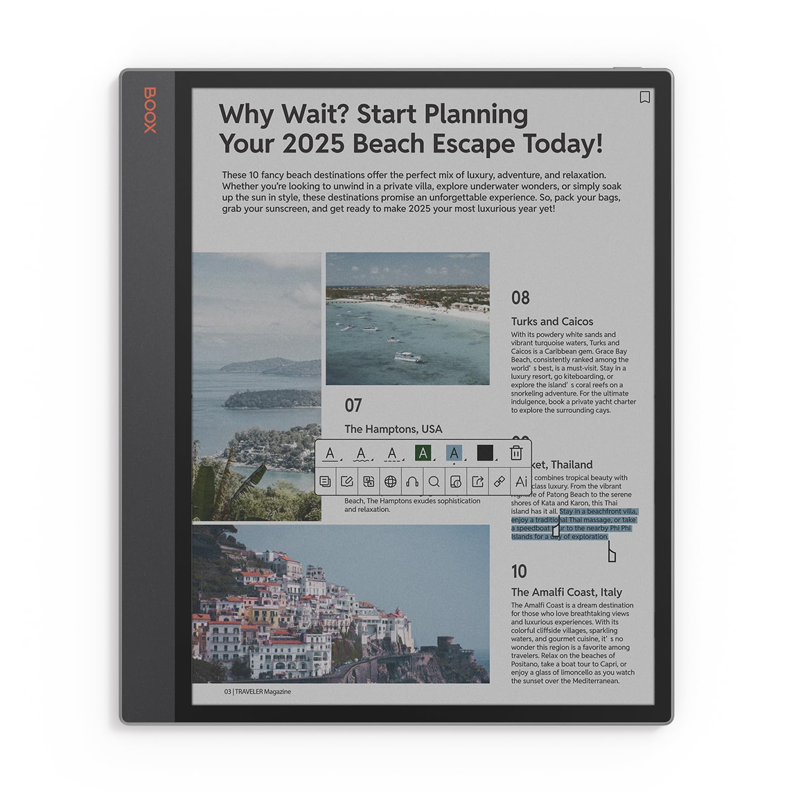 BOOX Tablet Tab X C 13.3 Renkli ePaper 6G 128G E Mürekkep Dizüstü