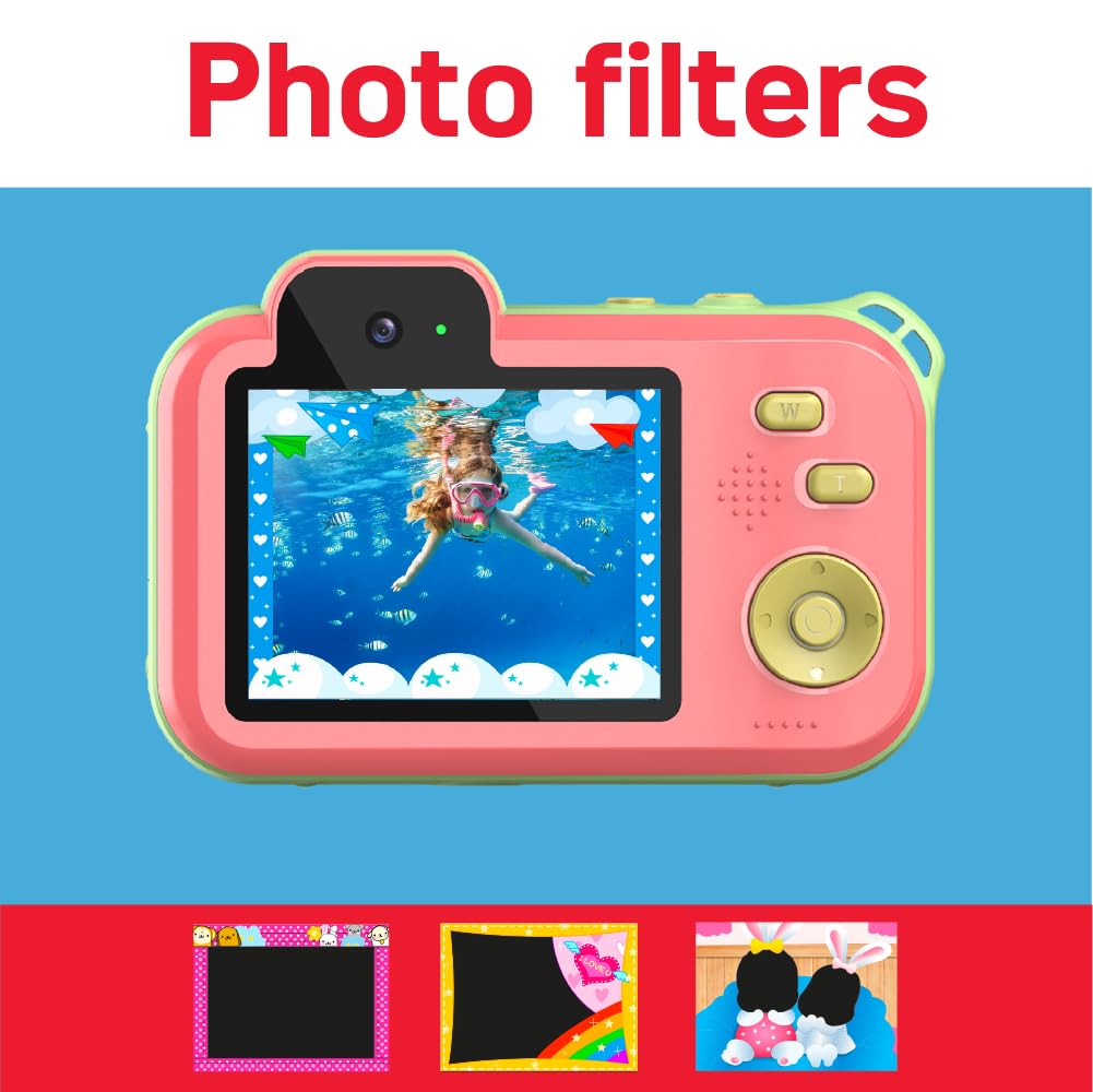 AgfaPhoto Realikids Cam Waterproof 2 Waterproof Dijital Fotoğraf Makinesi 12MP, 2.7K Video, Lityum Pil, CMOS Sensör, 3 inç LCD Ekran