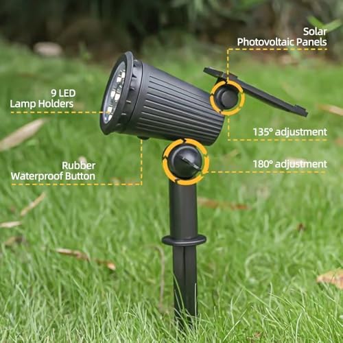 Coverzone 1 Adet Solar Enerjili RGB Renkli Işık Bahçe Işıklandırmak için Lamba Dış Mekan Işık Uygun Güneş Enerjili Aydınlatma Piknik Kamp Tatil için Bahçe, Veranda, Havuz Kenarı Aydınlatması SBRGB-1