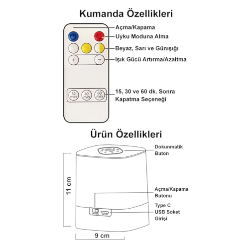 Greentech Masaüstü Şarjlı LED Aydınlatma - Gece Lambası/GT-CL09