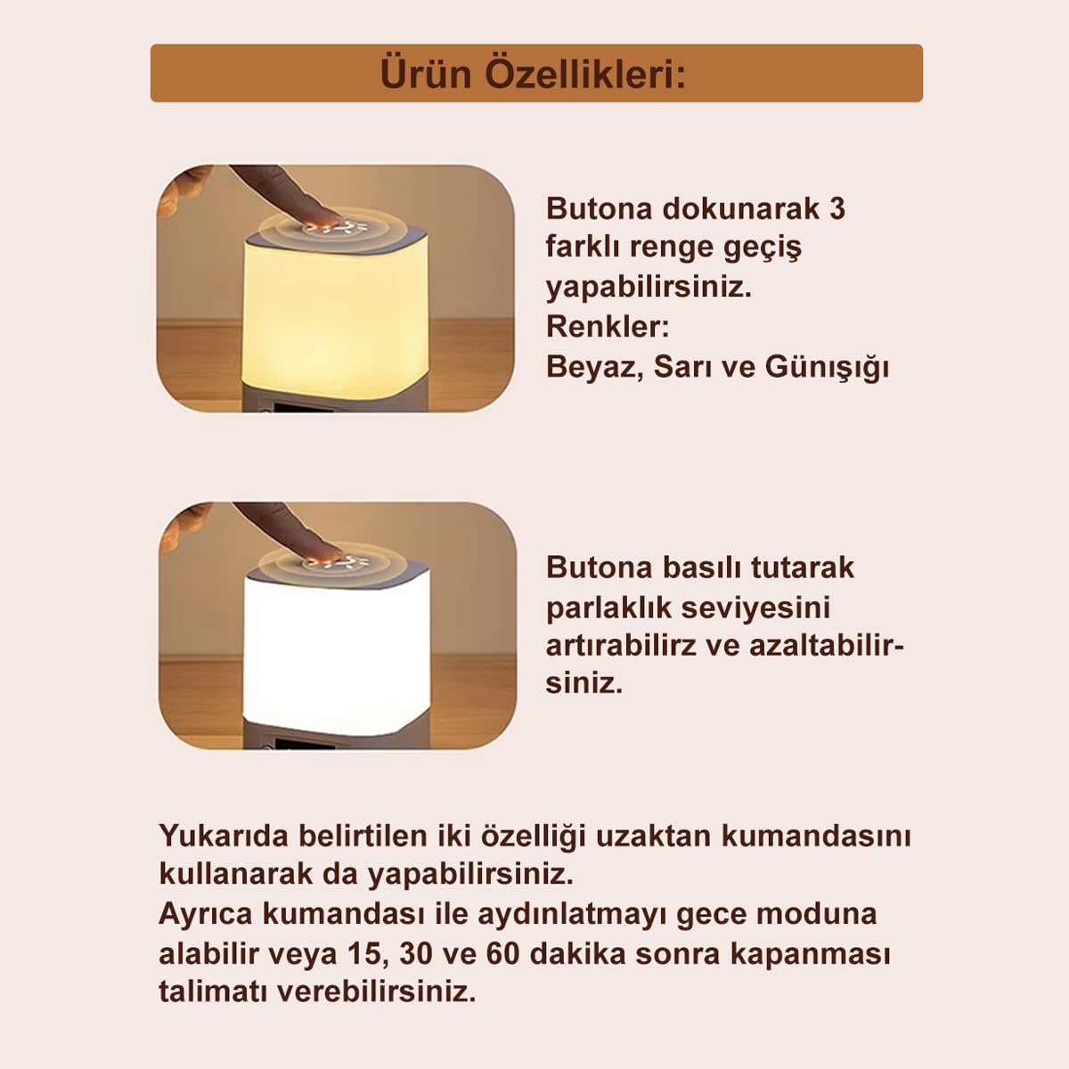 Greentech Masaüstü Şarjlı LED Aydınlatma - Gece Lambası/GT-CL09