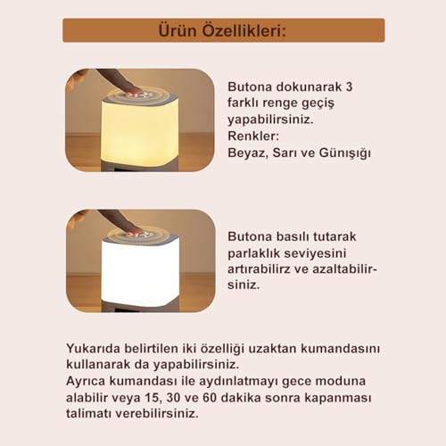 Greentech Masaüstü Şarjlı LED Aydınlatma - Gece Lambası/GT-CL09