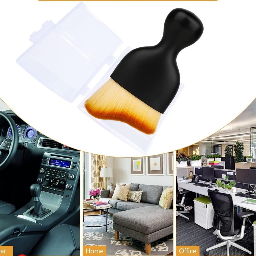 Araç İçi Temizlik Fırçası, Yumuşak Kıllı Oto Detay Temizlik Fırçası, Taşınabilir Ergonomik Tasarım, Havalandırma ve Torpido temizliği (Koruma Kutulu)