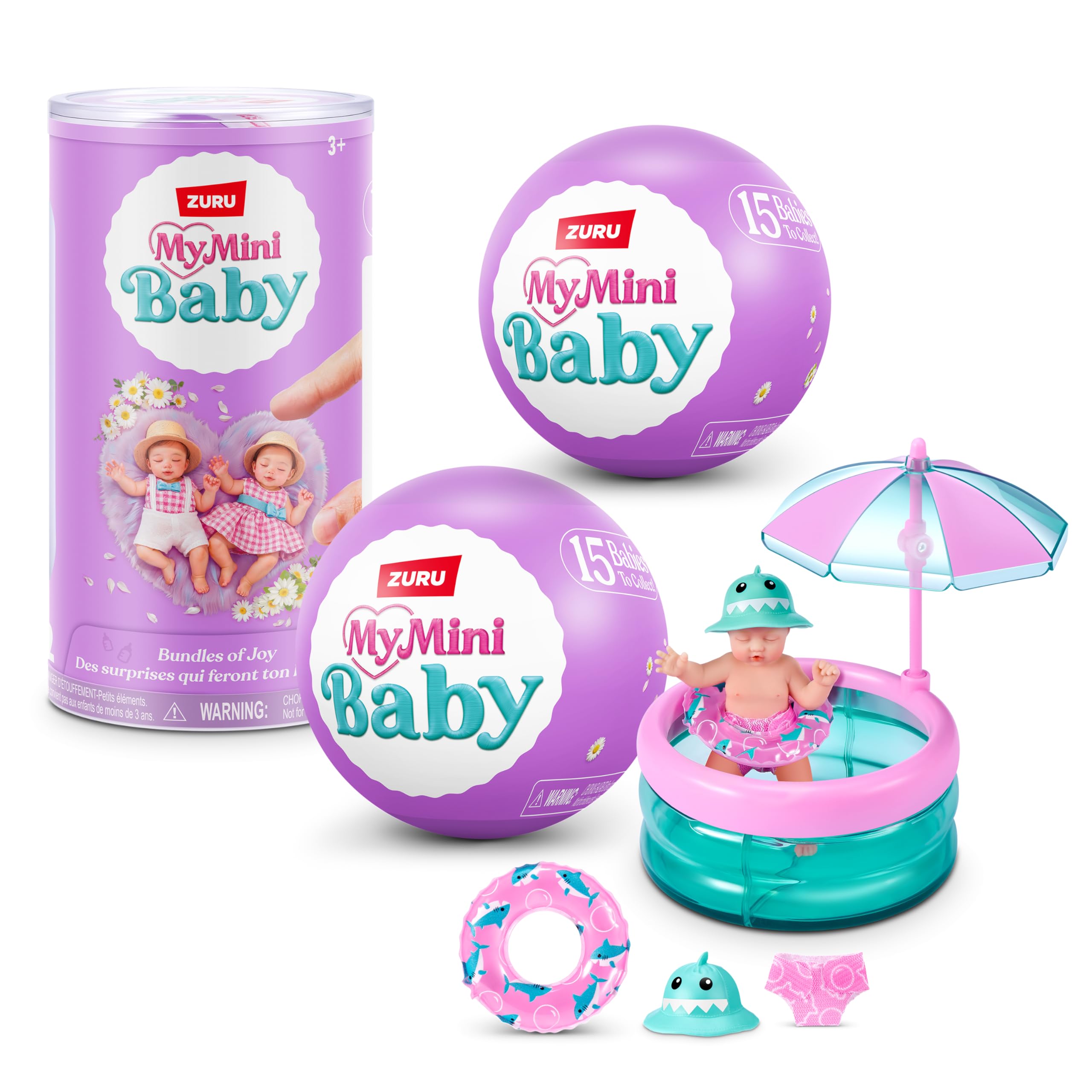 5 Surprise My Mini Baby Series 2 by ZURU, Koleksiyon Gizemli Kapsül, Kız Oyuncağı, Gerçekçi Minyatür Bebek, Oyun Seti ve Aksesuarları (2 Kapsül)