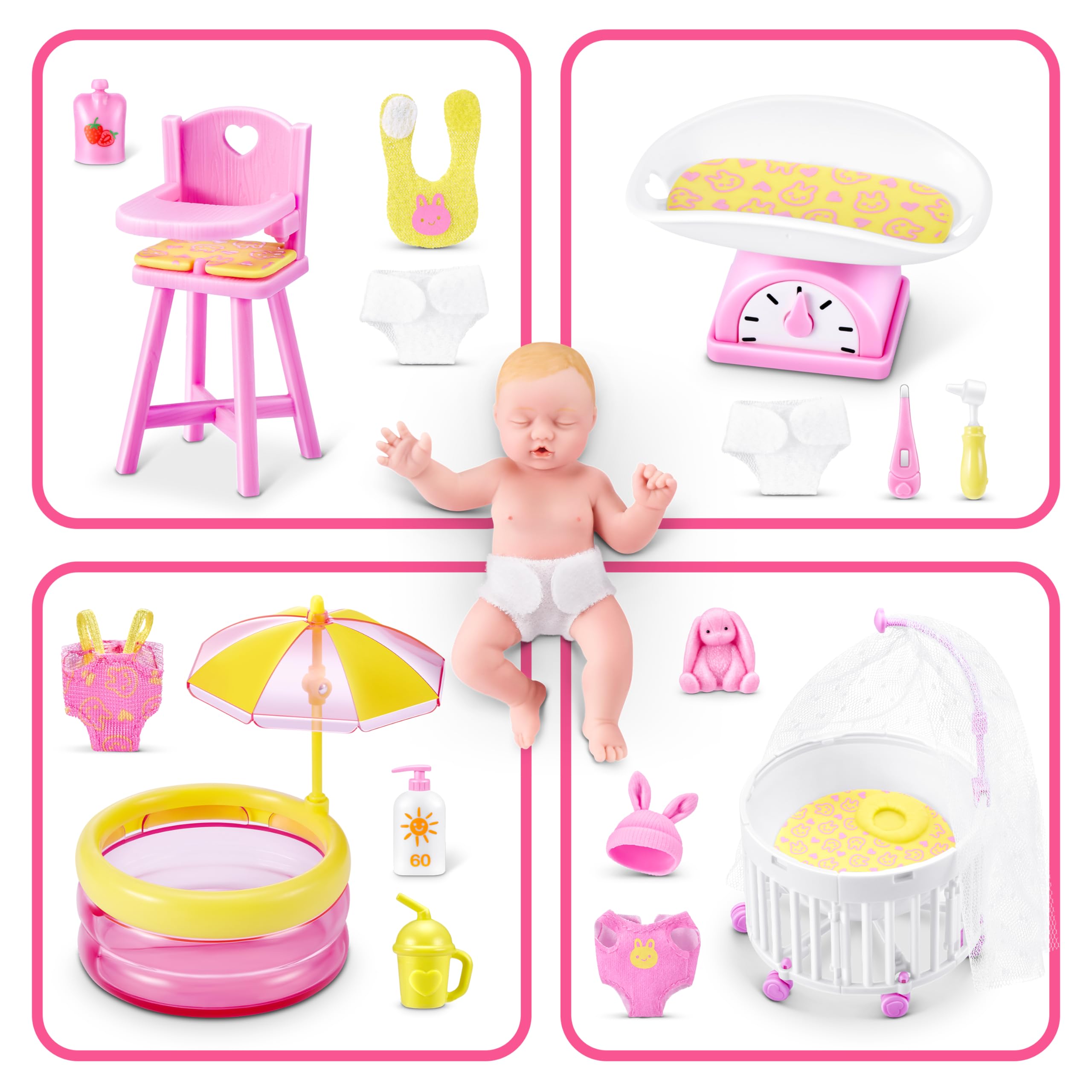 5 Surprise My Mini Baby Series 2 by ZURU, Koleksiyon Gizemli Kapsül, Kız Oyuncağı, Gerçekçi Minyatür Bebek, Oyun Seti ve Aksesuarları (2 Kapsül)
