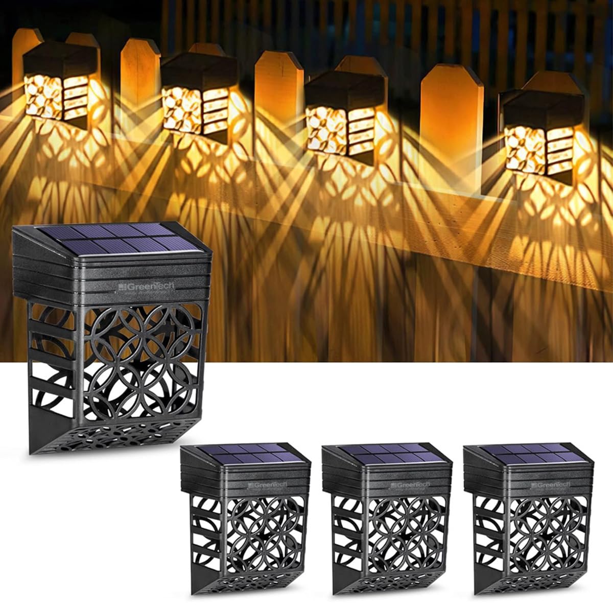 Greentech Güneş Enerjili Duvar ve Çit LED Aydınlatma 4 Adet/GT-SL22
