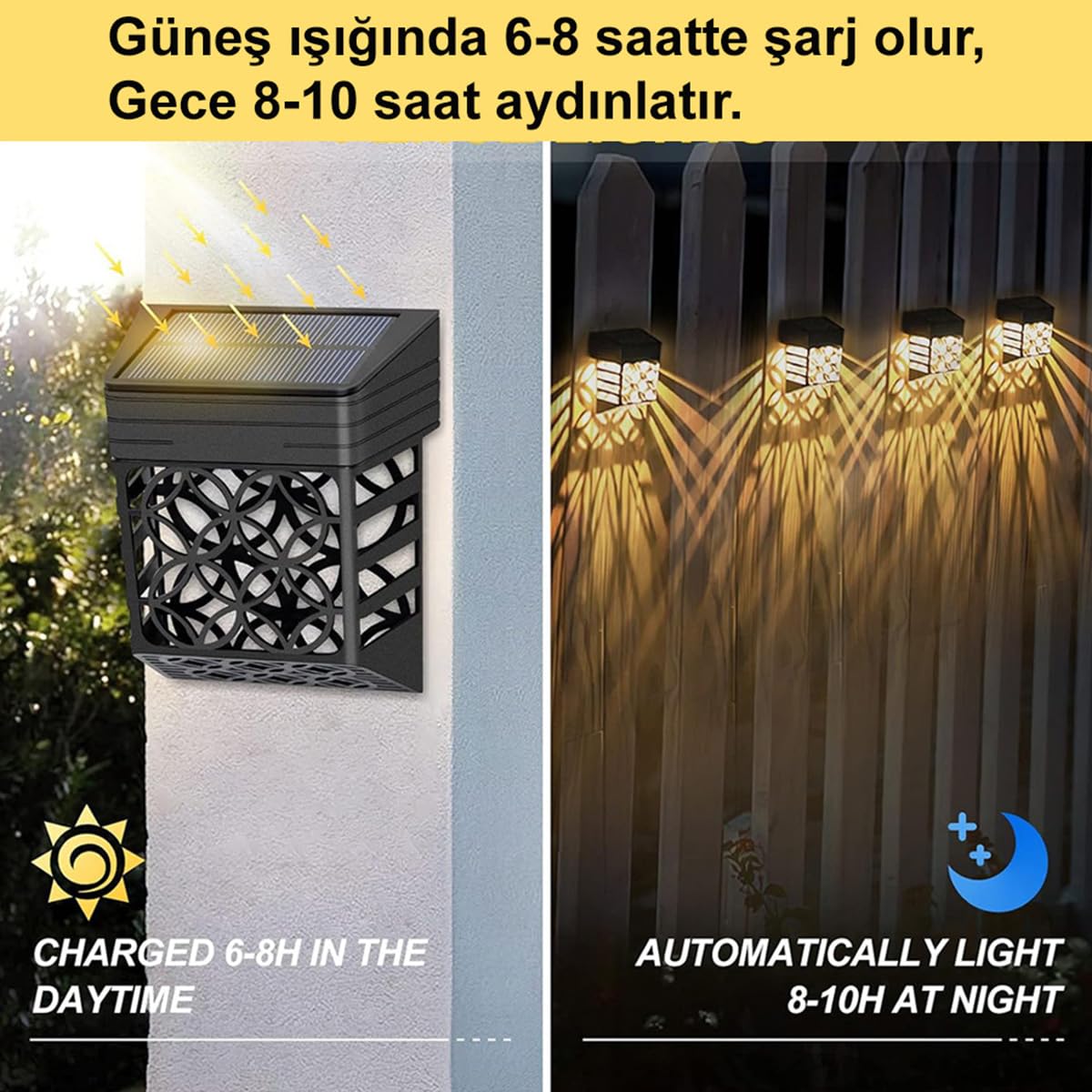 Greentech Güneş Enerjili Duvar ve Çit LED Aydınlatma 4 Adet/GT-SL22
