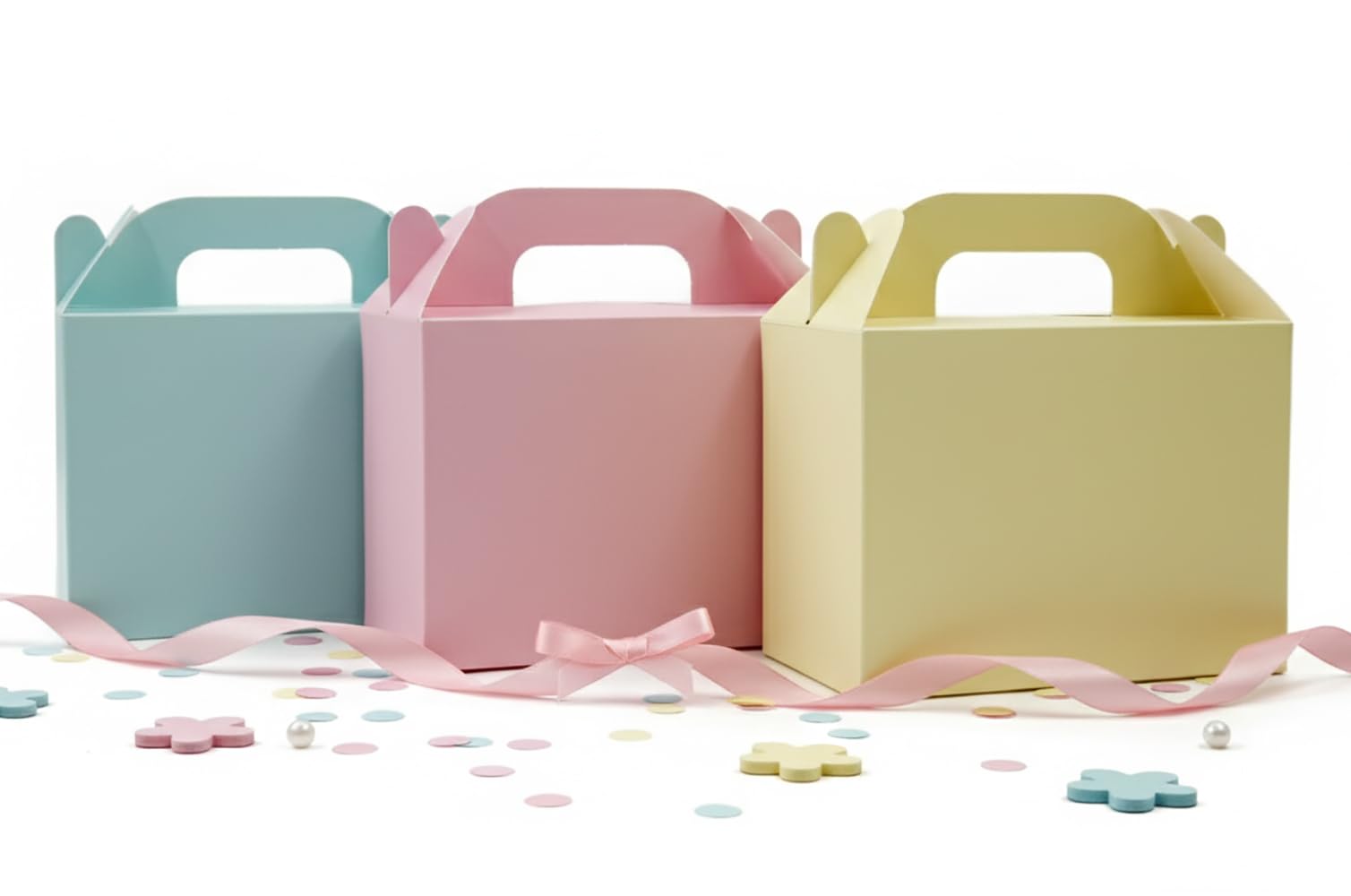 10x14 CM Karışık Renk El Geçme Hediye Kutusu (3'lü Set)