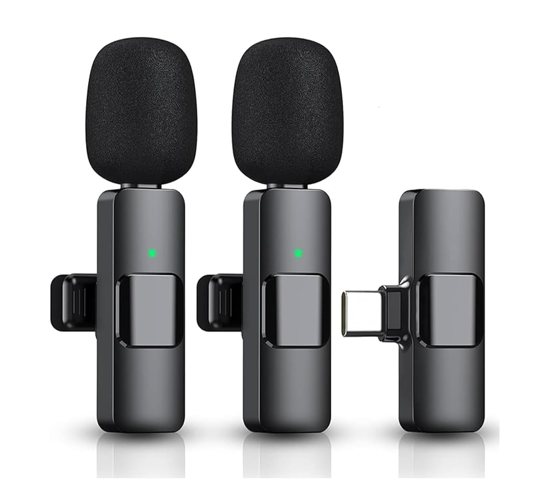 Daytona K9T2 Type-C Bağlantılı, 360° Ses Yakalama, Gürültü Azaltma Özellikli; Android, iPad ve iphone 15 ve 16/Plus/Pro/ProMax ve 17/Pro/ProMax Uyumlu Kablosuz Çiftli Yaka Mikrofonu