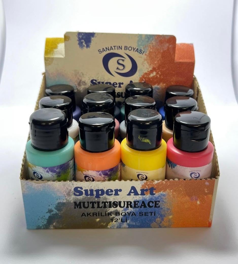 SuperArt Akrilik Boya Seti 12'li 12x50 mL