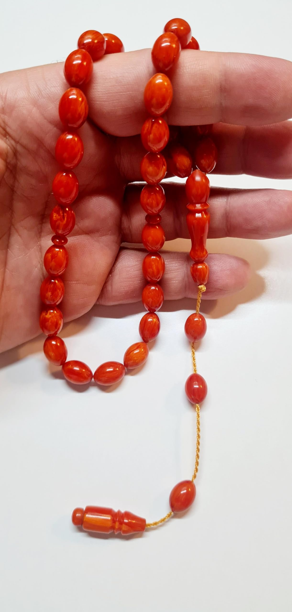 STONELYS Özel Kadife Tespih Kutulu, Kolleksiyonluk Kuru Torna El Yapımı Eski Malzeme Yeni Tornalanmış Usta İşi 11,5 X 8 mm Ölçülerinde 24 Gr 35 CM Sıralı Sistem Kalem İşcilik Tespih