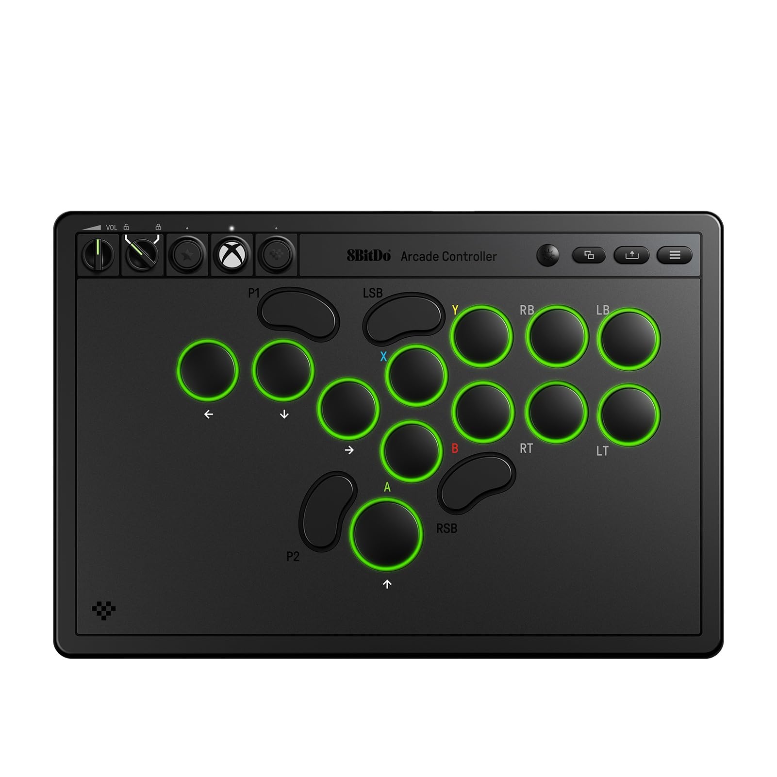 8BitDo All-Button Arcade Controller for Xbox Series X|S, Xbox One & PC, 2.4G Wireless, Low-profile Mechanical Switches, Programmable Buttons, Hot-swappable PCB, RGB Lighting - Officially Licensed