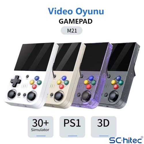 ScHitec 3.5 Inç Mini HDMI Çıkışlı Taşınabilir Retro Oyun Konsolu 20000+ Oyunlu El Atari 64Gb Mor