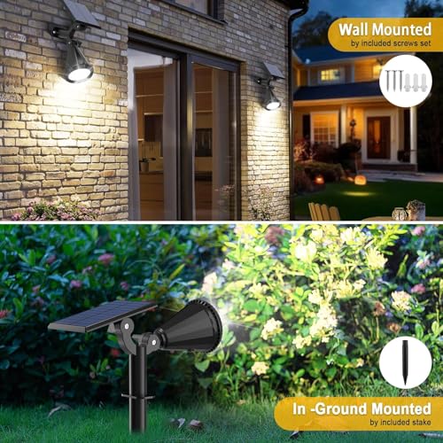 Forlife BEYAZ 18 LED Spot Güneş Enerjili Bahçe Aydınlatma Lambası, Fotoselli, Spike Aplik, 18W Su Geçirmez Dış Mekan Solar Lamba, Ağaç, Veranda, Garaj, Havuz, Duvar Ve Zemin Montajına Uygundur 42 CM