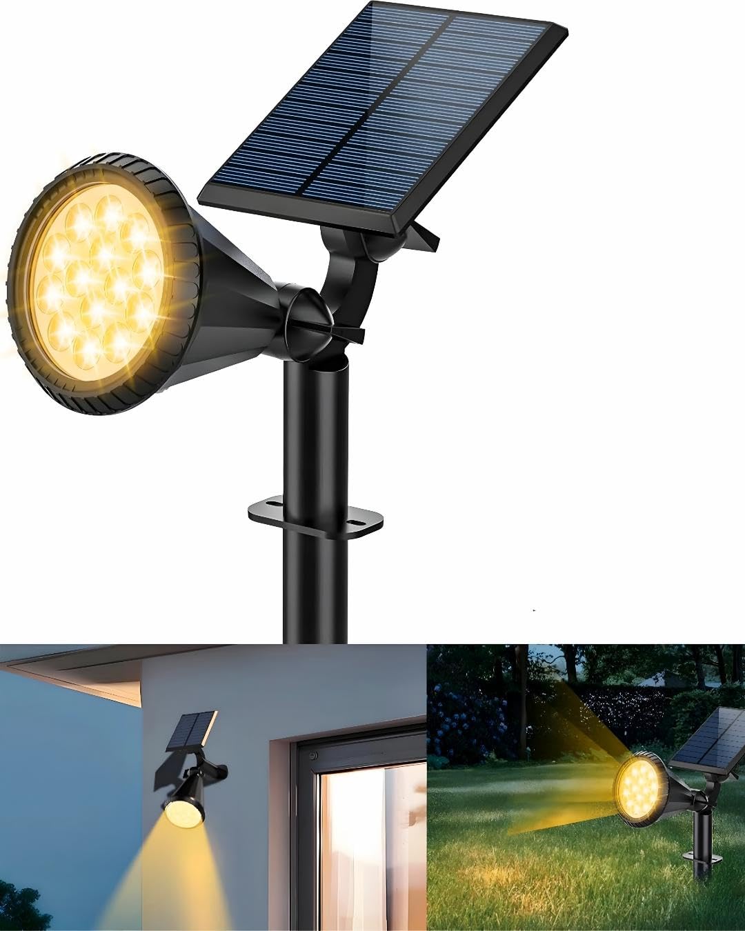Forlife AMBER18 LED Spot Güneş Enerjili Bahçe Aydınlatma Lambası, Fotoselli, Spike Aplik, 18W Su Geç