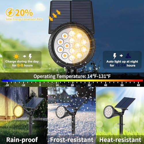 Forlife AMBER18 LED Spot Güneş Enerjili Bahçe Aydınlatma Lambası, Fotoselli, Spike Aplik, 18W Su Geç