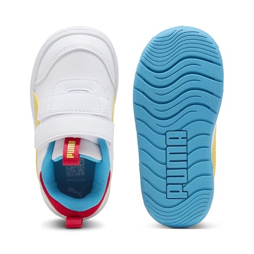 PUMA Unisex Çocuk Puma Multiflex 2 Color V Inf Spor Ayakkabı PUMA White-Pele Yellow 22