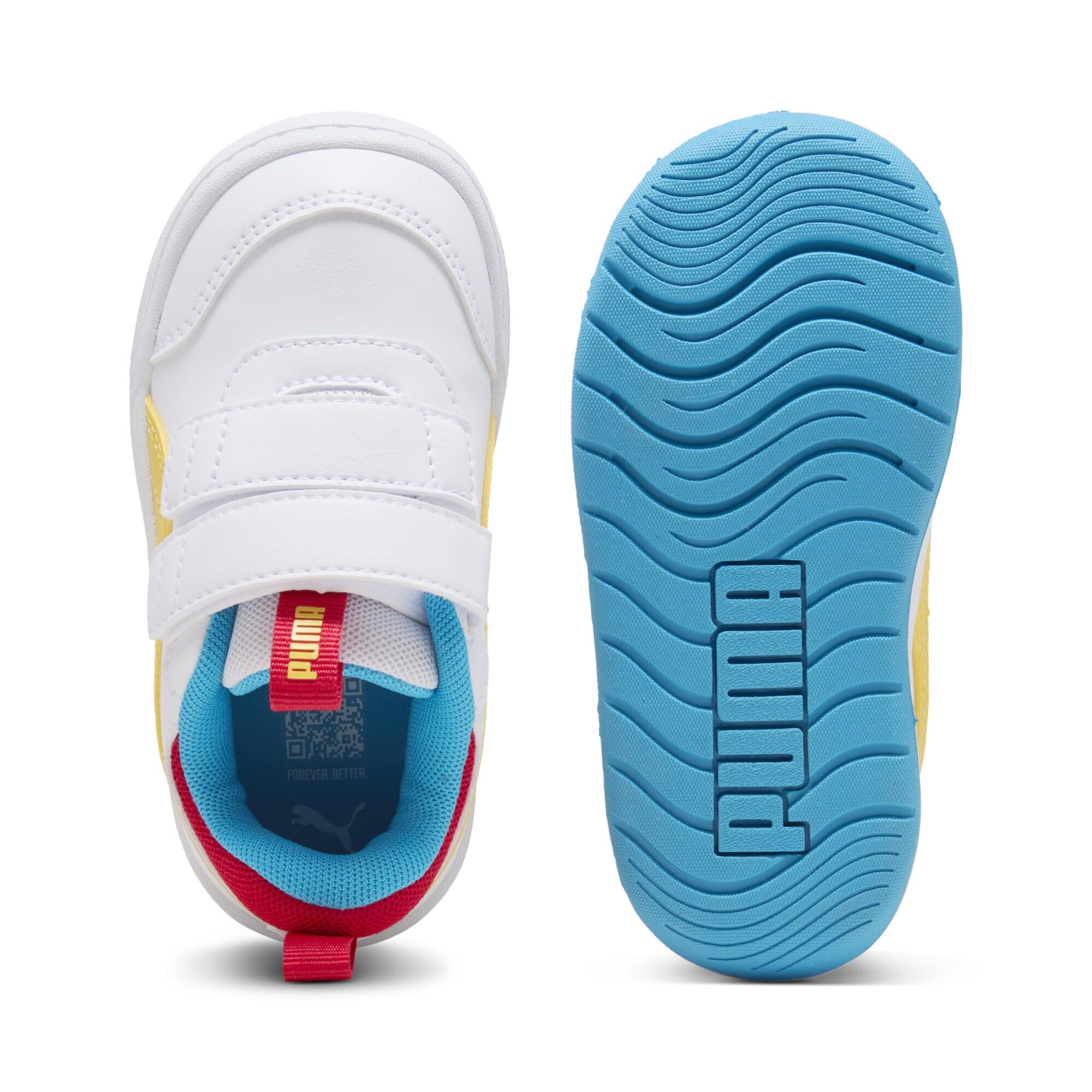 PUMA Unisex Çocuk Puma Multiflex 2 Color V Inf Spor Ayakkabı PUMA White-Pele Yellow 22