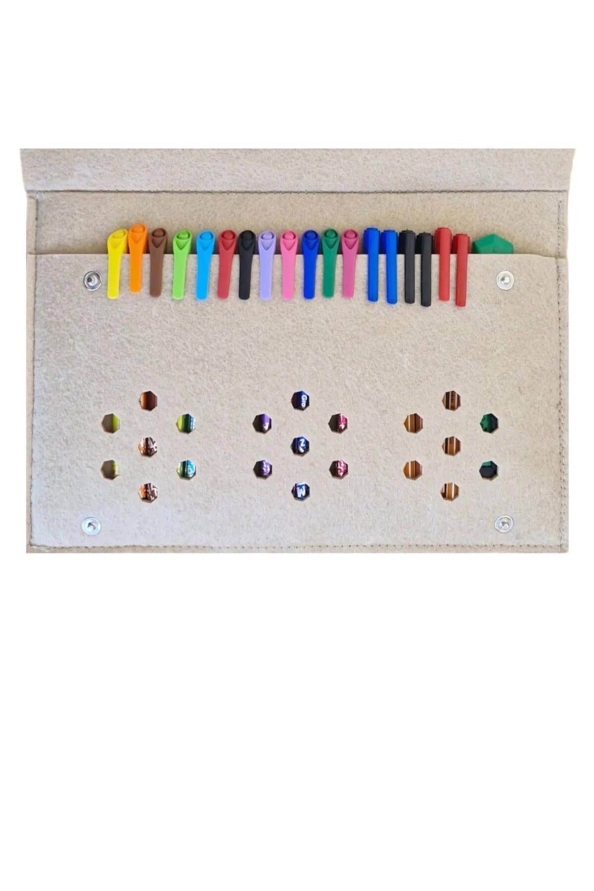 FIGIZA Keçe Kalemlik ve Tablet Organizer Çanta – 4 Bölmeli, A4 Boyut, Çok Amaçlı Defter Boya Düzenleyici Çanta (pembe)
