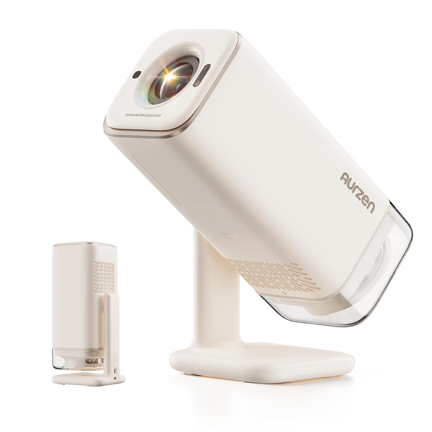 Aurzen BOOM Air Taşınabilir Google TV Projektörü WiFi ve Bluetooth Özellikli, ı İçin Akıllı Projektör, USB-C ile Güçlendirilmiş, 4K Destekli, Gerçek Zamanlı Odaklanma, Dolby Ses, Ayarlanabilir Stand,